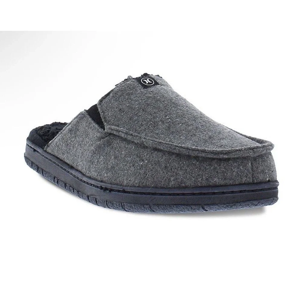 Hurley Relay3 Men's Size XL (12-13) Slip-On Moccasin Slippers Color Grey